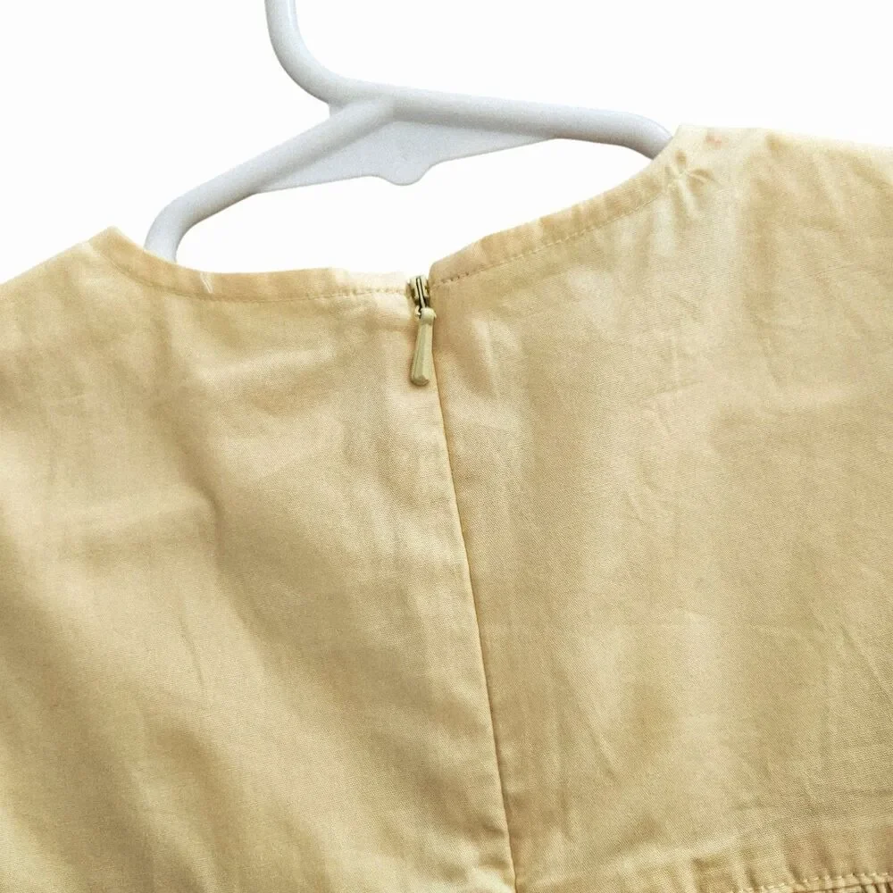 Vintage Gymboree Dress Size 18-24 Months Yellow Embroidered Portraits Party NWT